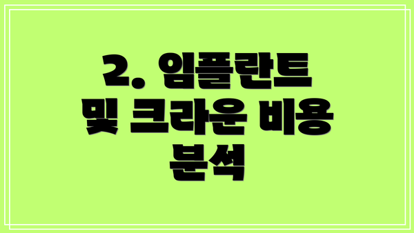 2. 임플란트 및 크라운 비용 분석