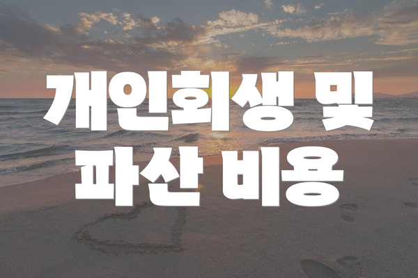 개인회생 및 파산 비용