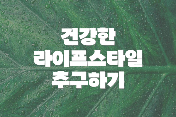건강한 라이프스타일 추구하기