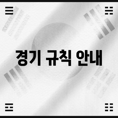 경기 규칙 안내