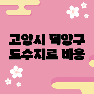 고양시 덕양구 도수치료 비용