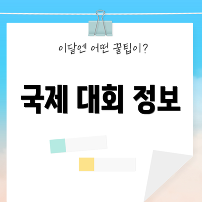 국제 대회 정보