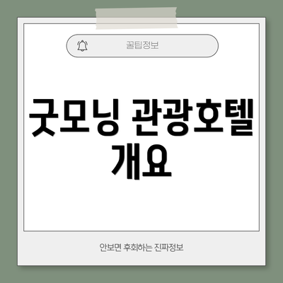 굿모닝 관광호텔 개요
