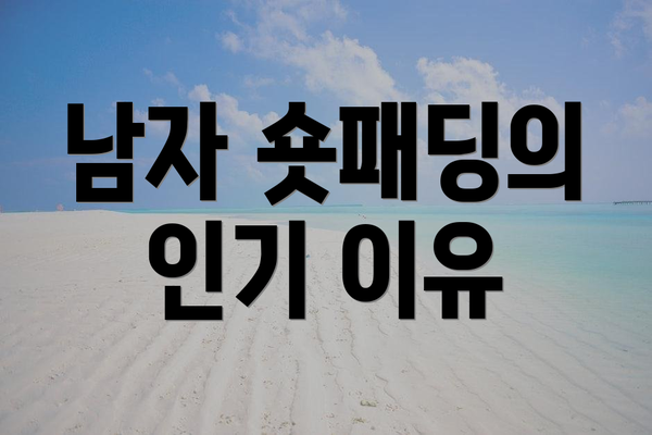 남자 숏패딩의 인기 이유