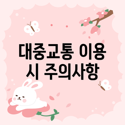 대중교통 이용 시 주의사항