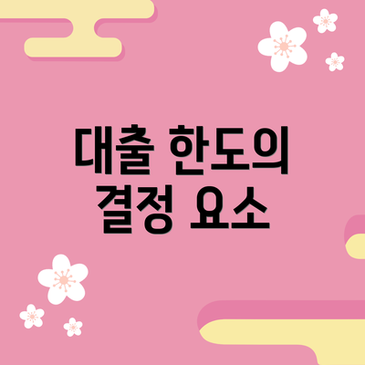 대출 한도의 결정 요소