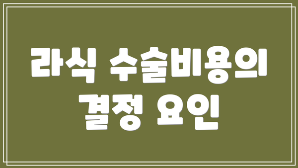 라식 수술비용의 결정 요인