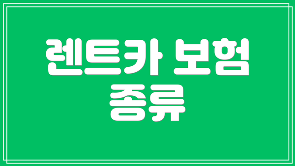 렌트카 보험 종류