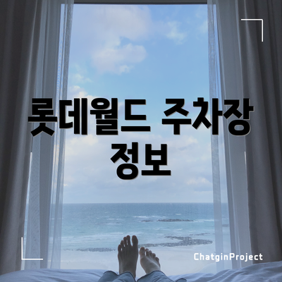 롯데월드 주차장 정보