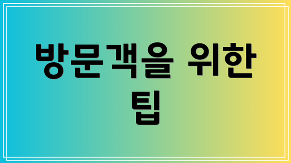 방문객을 위한 팁