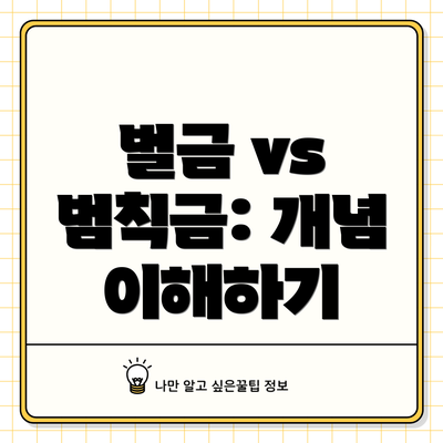벌금 vs 범칙금: 개념 이해하기