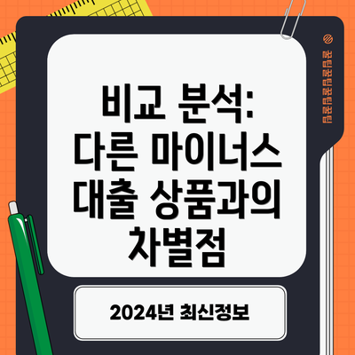 비교 분석: 다른 마이너스 대출 상품과의 차별점