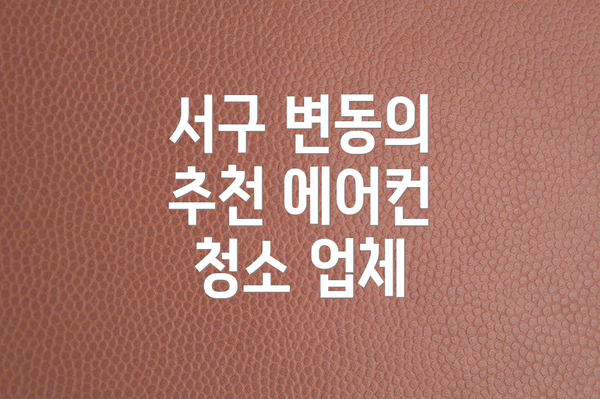 서구 변동의 추천 에어컨 청소 업체