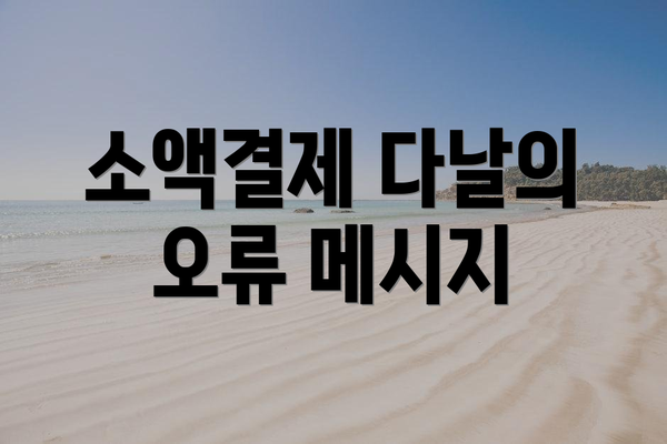 소액결제 다날의 오류 메시지