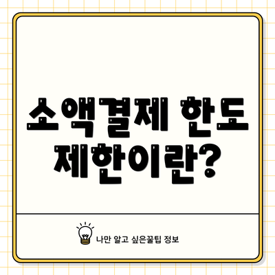 소액결제 한도 제한이란?