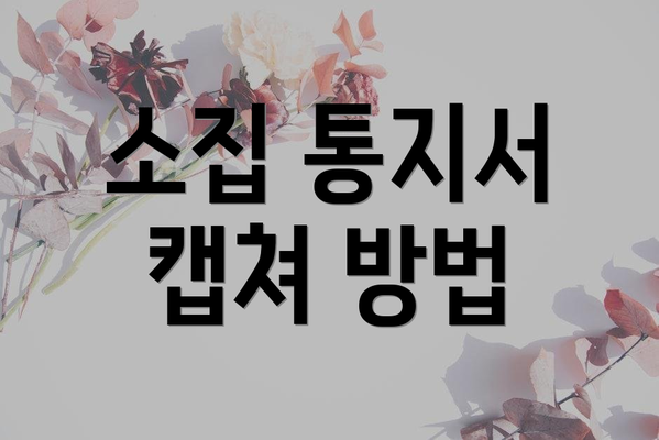 소집 통지서 캡쳐 방법