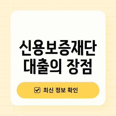 신용보증재단 대출의 장점