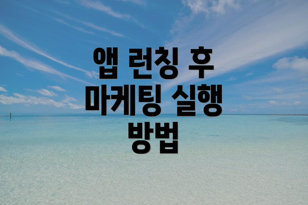 앱 런칭 후 마케팅 실행 방법
