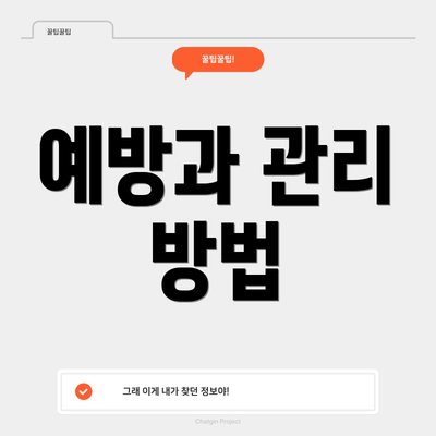 예방과 관리 방법