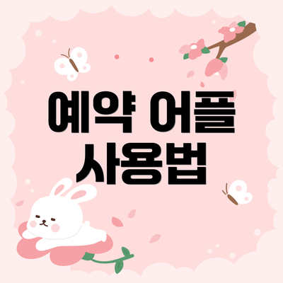 예약 어플 사용법