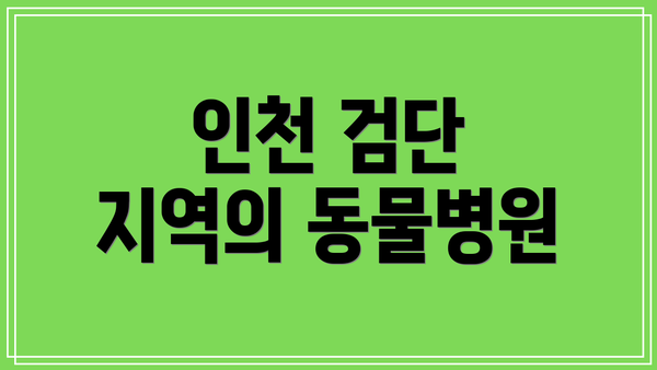 인천 검단 지역의 동물병원