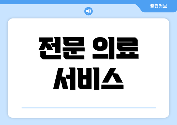 전문 의료 서비스