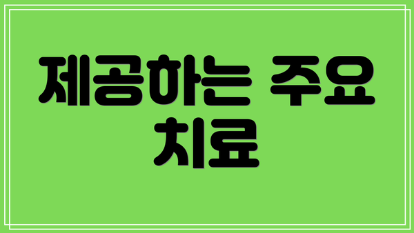 제공하는 주요 치료