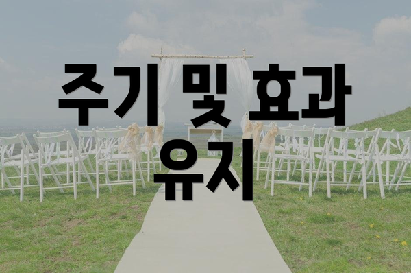 주기 및 효과 유지