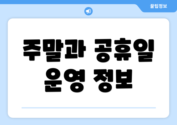 주말과 공휴일 운영 정보