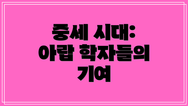 중세 시대: 아랍 학자들의 기여