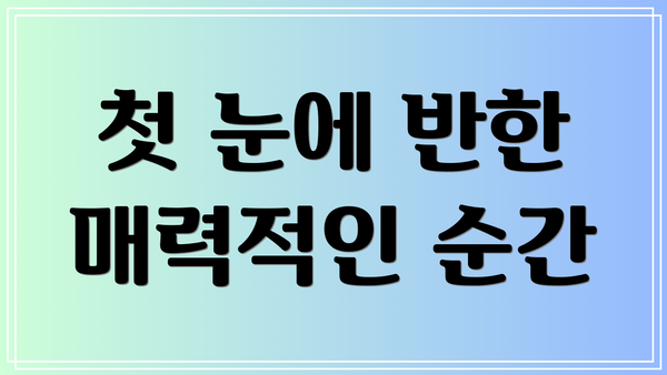 첫 눈에 반한 매력적인 순간