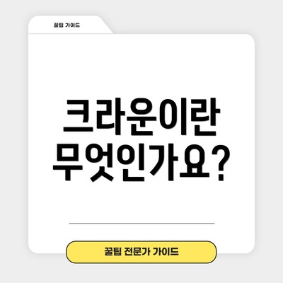 크라운이란 무엇인가요?