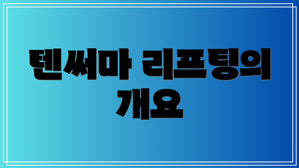 텐써마 리프팅의 개요