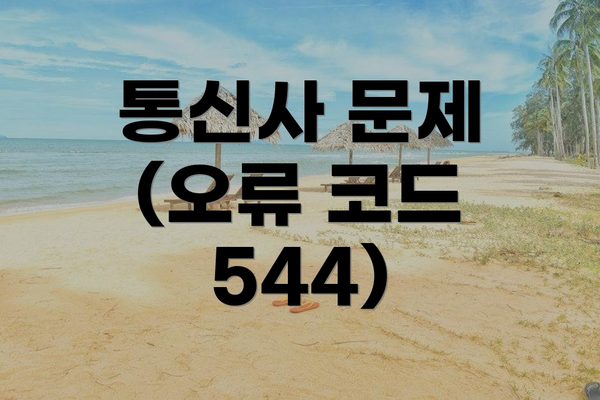 통신사 문제 (오류 코드 544)