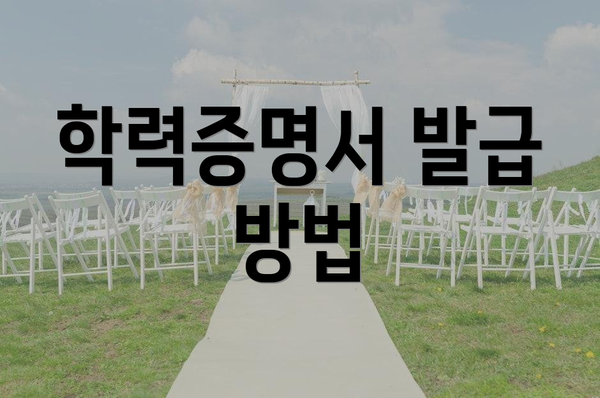 학력증명서 발급 방법