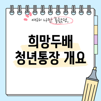 희망두배 청년통장 개요