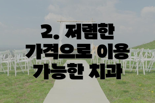 2. 저렴한 가격으로 이용 가능한 치과