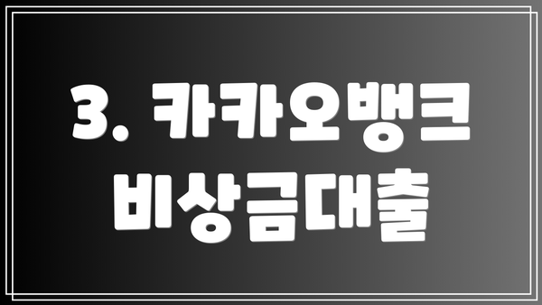 3. 카카오뱅크 비상금대출