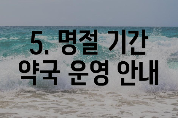 5. 명절 기간 약국 운영 안내