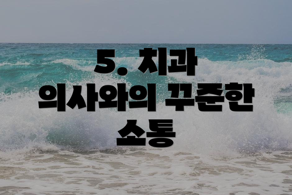 5. 치과 의사와의 꾸준한 소통