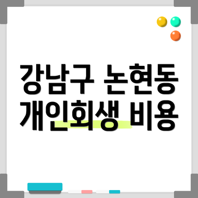강남구 논현동 개인회생 비용
