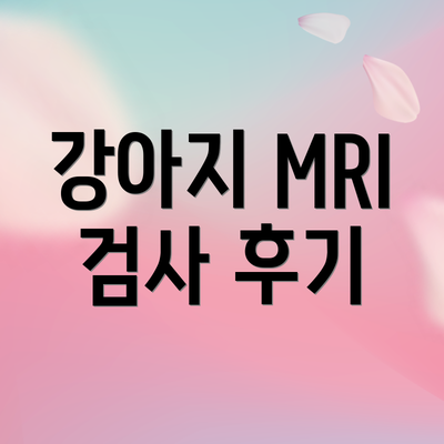 강아지 MRI 검사 후기