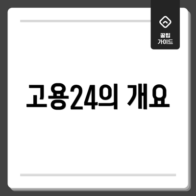 고용24의 개요
