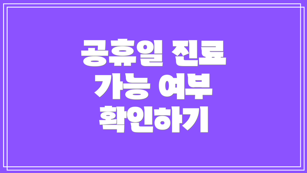 공휴일 진료 가능 여부 확인하기