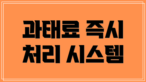 과태료 즉시 처리 시스템