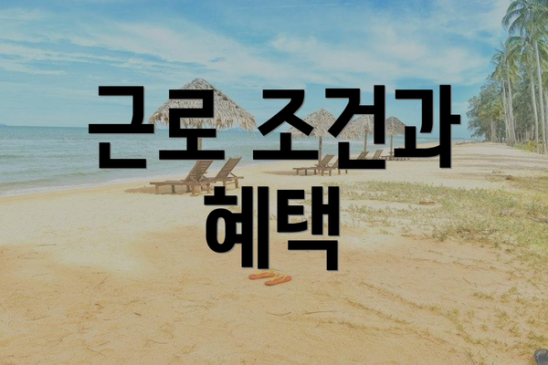 근로 조건과 혜택
