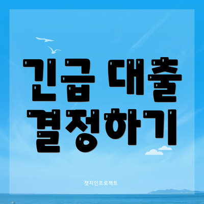 긴급 대출 결정하기