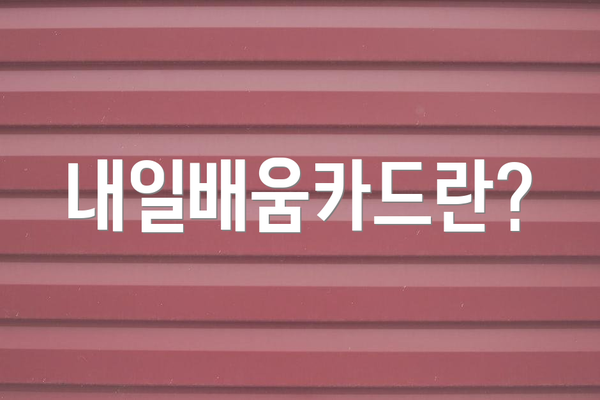 내일배움카드란?