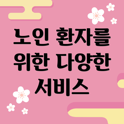 노인 환자를 위한 다양한 서비스