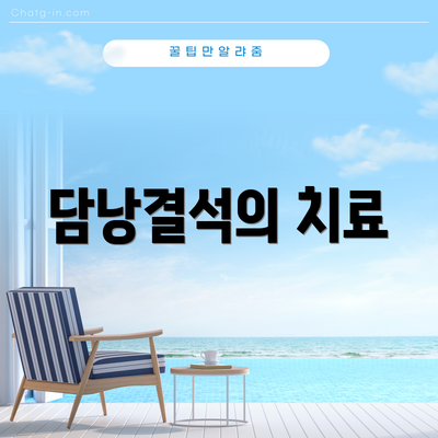 담낭결석의 치료
